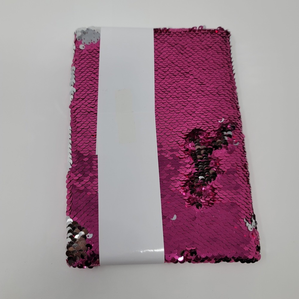 Flip Sequin Color Change Journal Diary Pink Silver Lined Notebook 80 Sheets - Picture 2 of 5